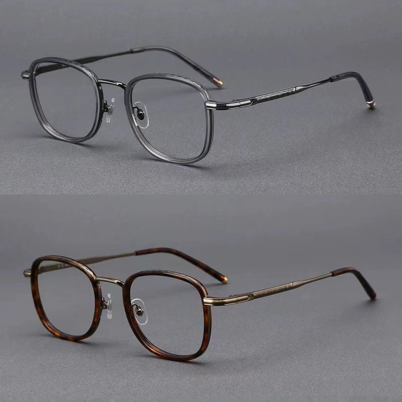 2pcs - Retro Carved High-end Design, Men's Fashion Decorative Glasses
