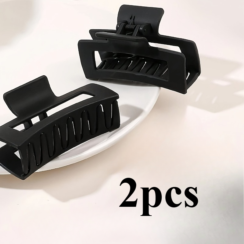 TEMU 2pcs Matte Frosted Hair Claw Clip, Retro Style, Easy Design, Fashionable And Versatile, Suitable For Daily And Formal Occasions