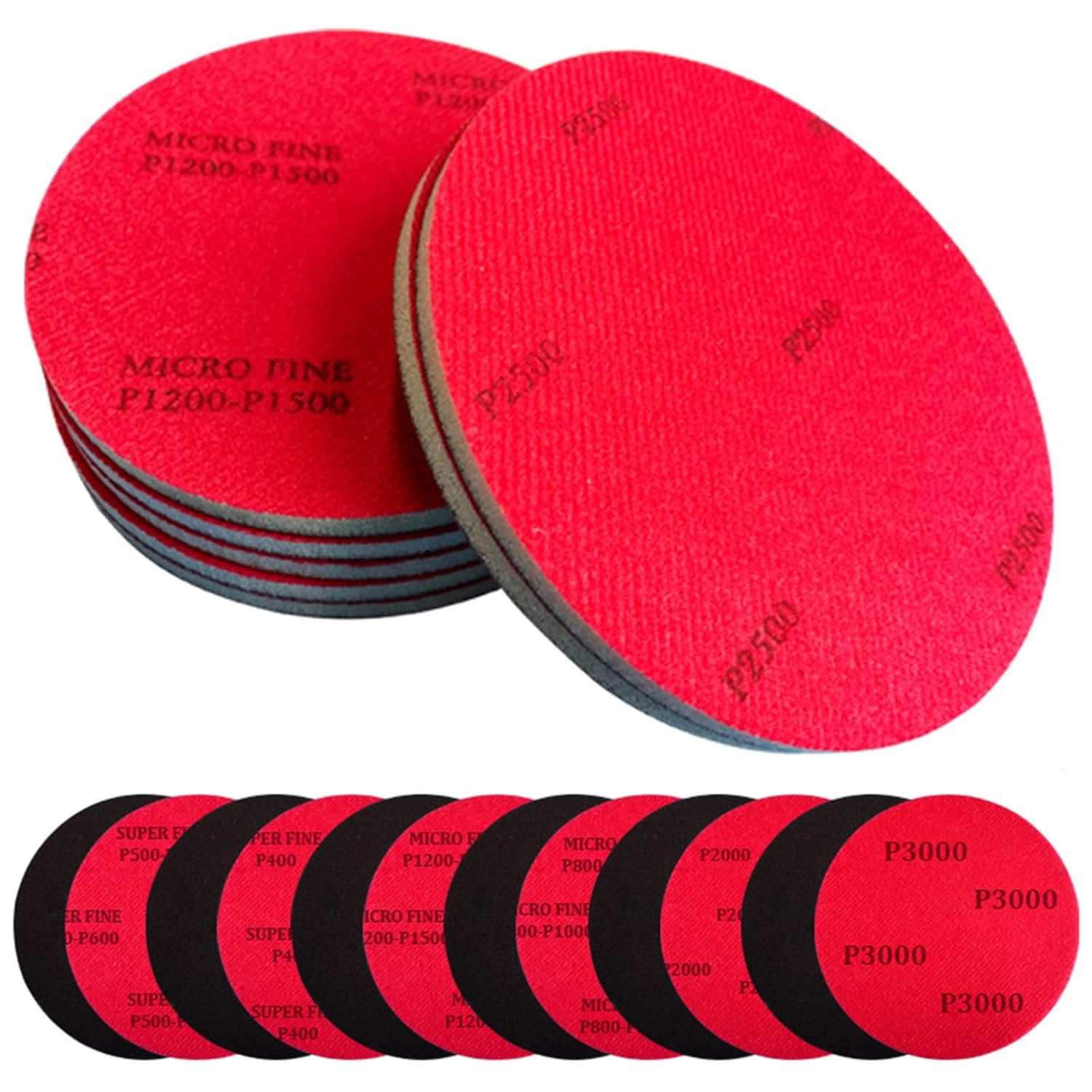 TEMU 10pcs Bowling Sanding Pads, Bowling Ball Sanding And Polishing Cleaning Kit, Grit 400, 500-600, 800-1000, 1200-1500, 2000, 2500, 3000, Bowling