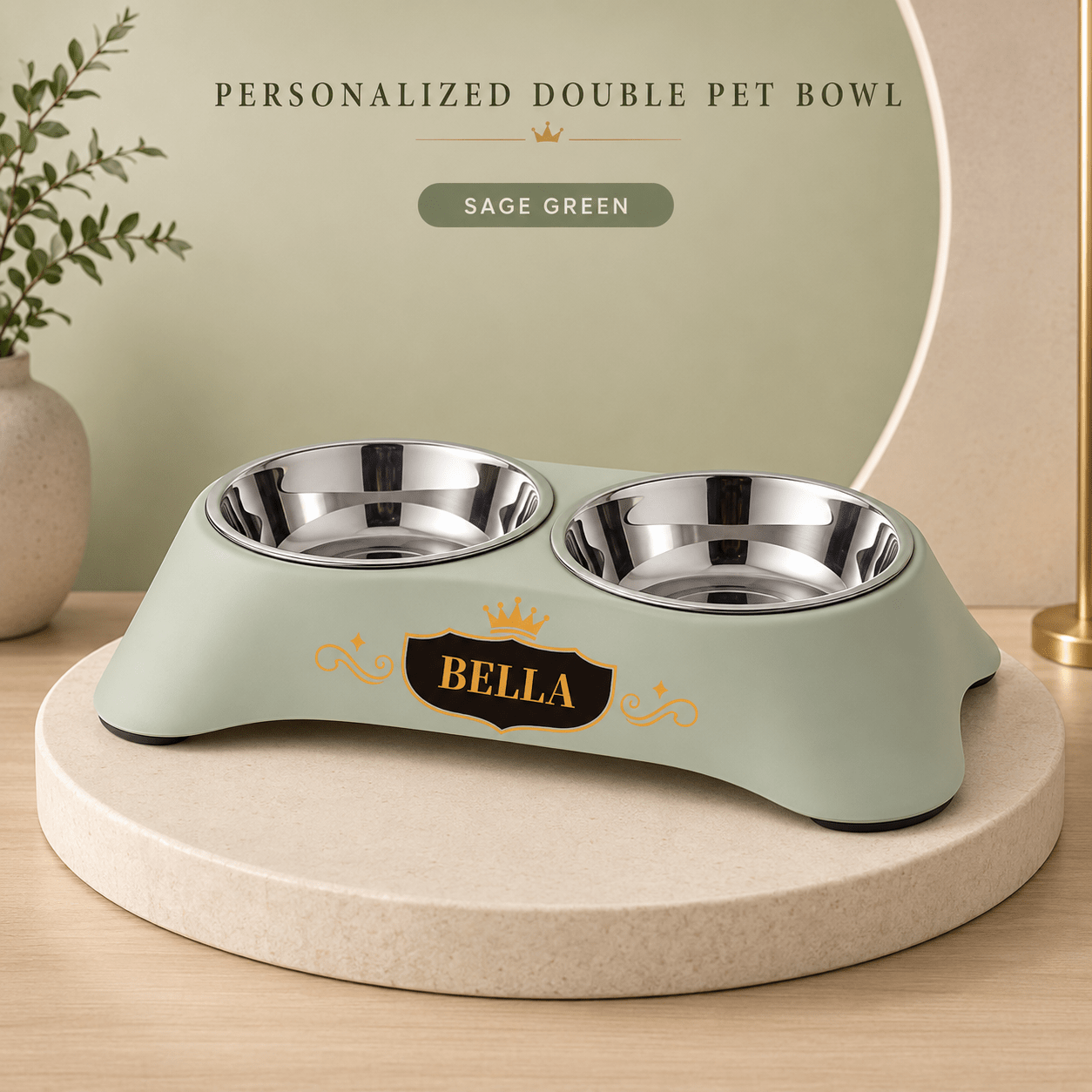 Personalized 2-In-1 Drinking and Feeding High-Leg Pet Bowl