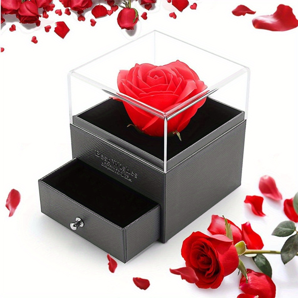 Eternal Rose Artificial Flower Jewelry Box for Mom