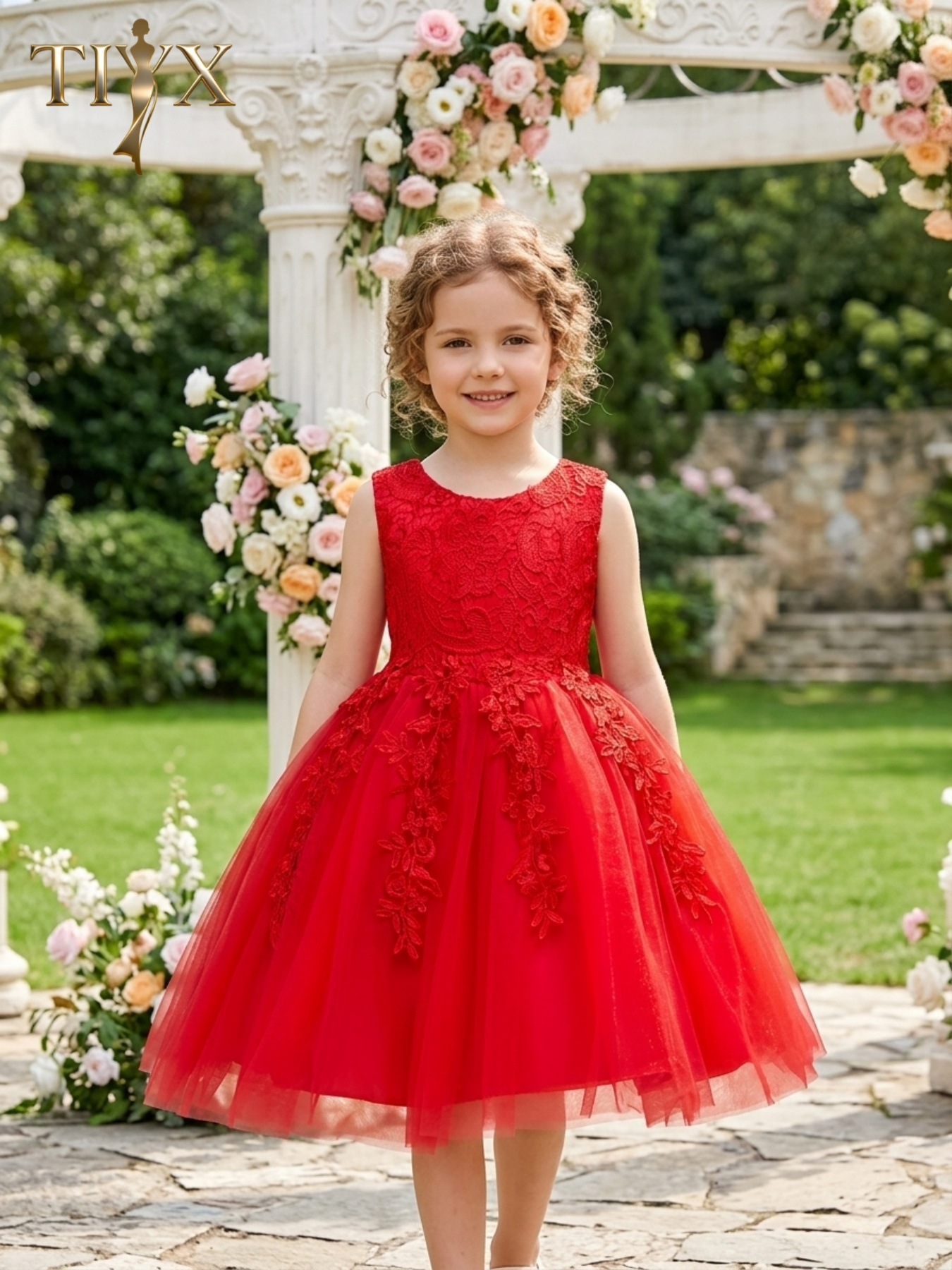 white christmas dresses Lucy Girls Red Christmas Dress SIZE 8 ONLY – A Little Lacey main image 1