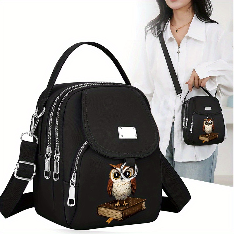 Image of 1pc Of An Eternal Wisdom Pattern Women's Travel Crossbody Bag, Versatile Handbag, Casual Fun Shoulder Bag, Unisex Phone Bag For Leisure And Commuting
