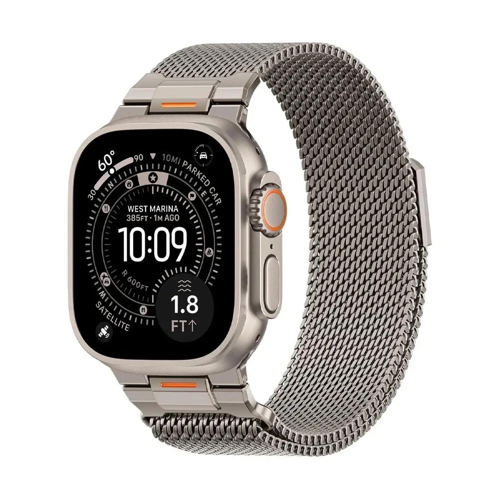 Image of Watch Strap Milanese Loop For Watch /2 Band 49mm 46mm 45/44mm 43mm 47mm Men | Tactical Mecha Strap, Magnetic Mesh Wristband, Iwatch Ultra 2/ Series12/11/10/9/8/7/6/5/4 Se