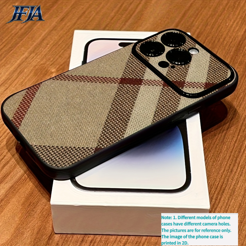 TEMU Phone Case - Brown Striped Black Phone Case Suitable For Iphone