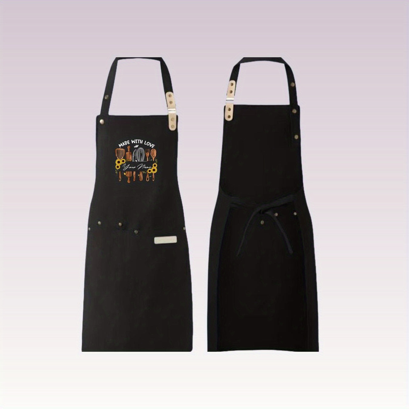 TEMU Custom Logo Hair Salon Aprons - Professional Workwear With Personalized Names/logos, Made From Durable Fabric, In Colors - For Barbers And Salon