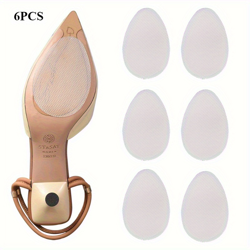 Image of 6pcs Rubber Stickers For High Heel Outsoles - Wear-resistant, Non-slip, Self-adhesive, Shock-absorbing, Durable - Perfect For High Heel Lovers Suitable For All Kinds Of Shoes And Shoe Insoles