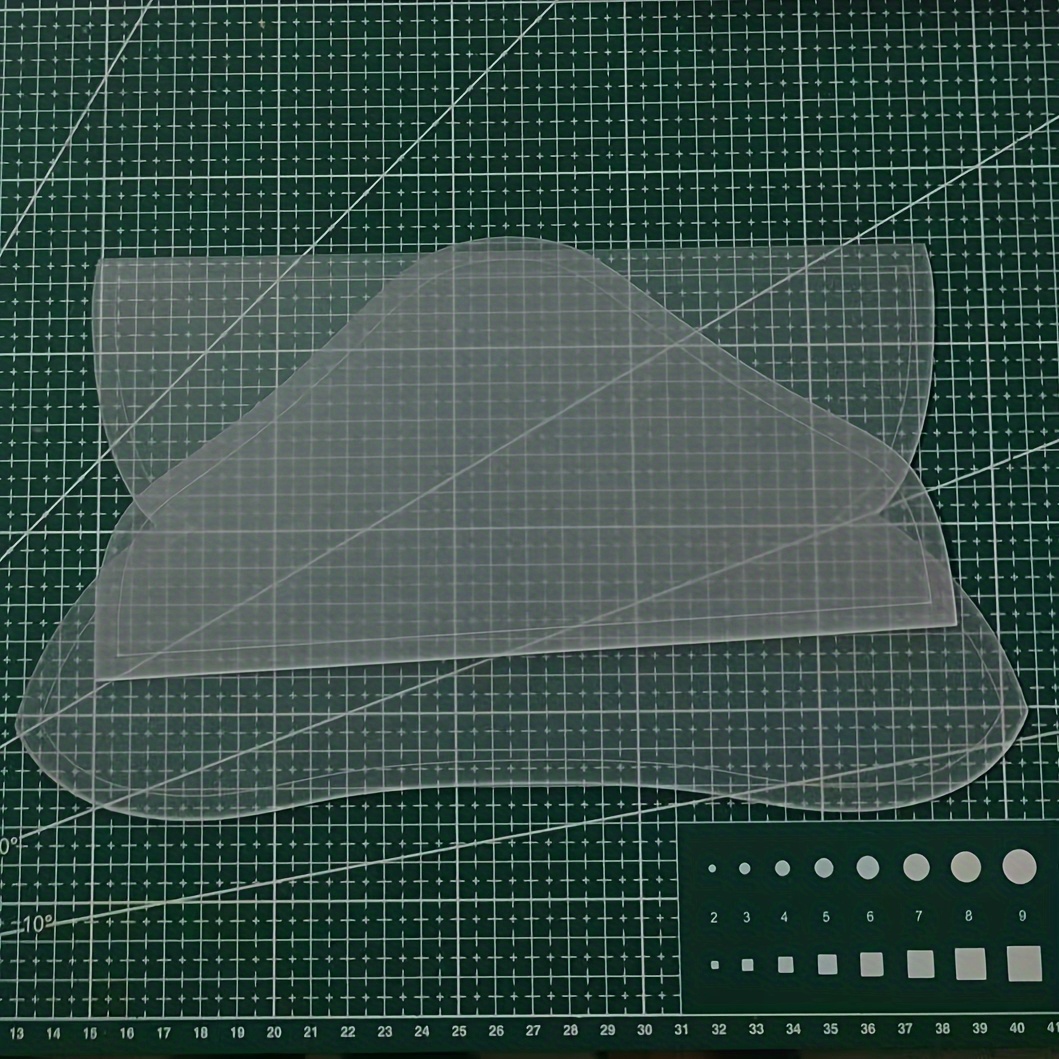 TEMU Ensemble de 2 gabarits de couture en acrylique, avec règle de patchwork de protection de film transparent, convient aux passionnés de bricolage