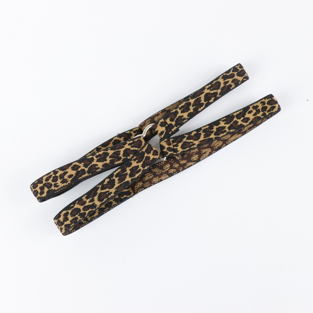 TEMU 1pc Leopard Print Wedding Garter, Heart-shaped Leg Ring, Elastic Thigh Band, Suitable For Weddings And Parties, Dressing Belt