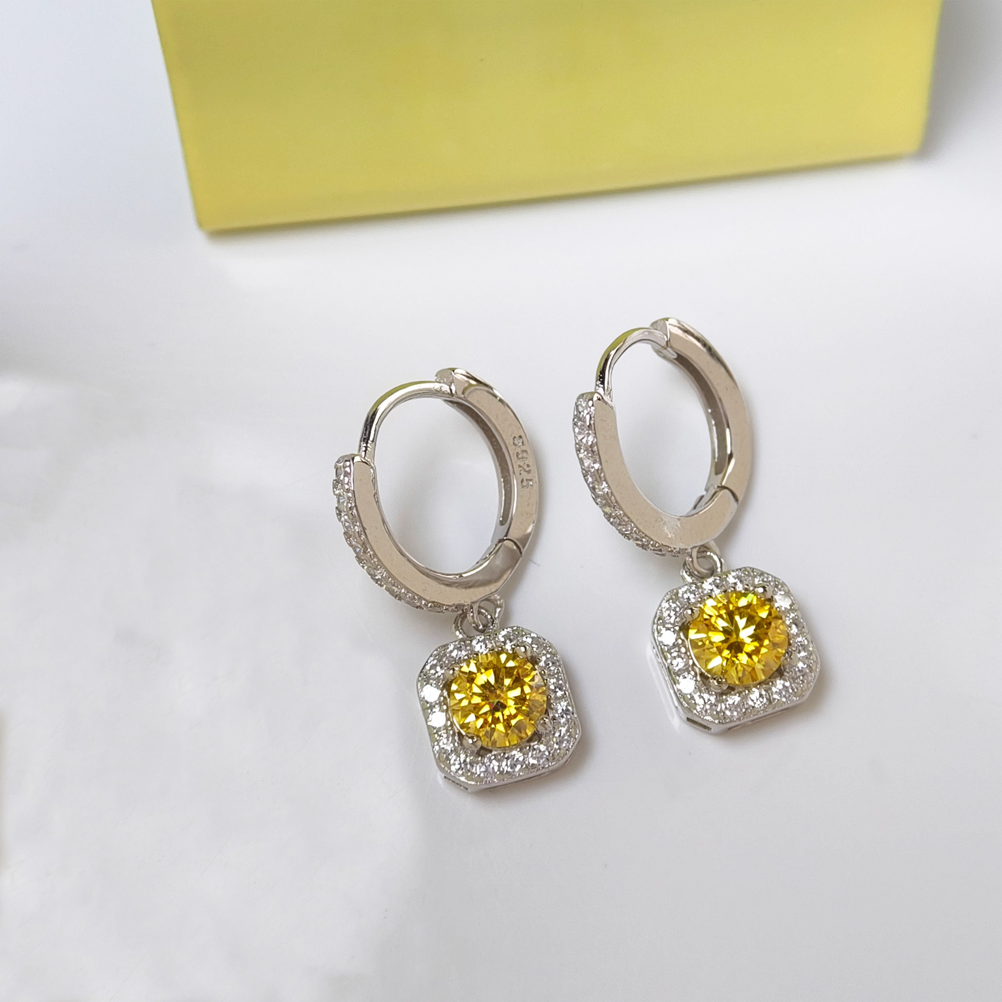 1 Pair 0.5/1/2/3 Carat 925 Silver Moissanite Earrings, Elegant Jewelry