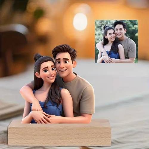 2d flat 2d flat 2d plane custom cartoon acrylic photo designed personalized photo frame bright colors couple souvenir suitable for desktop ornaments desktop decorations cartoon style portraits valentines day decorations