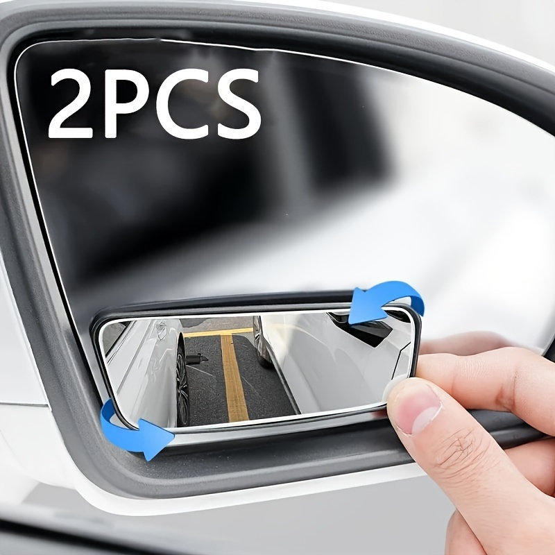 2pcs 2 pack rectangular blind spot mirrors suitable for   car models universal flat wide angle adjustable side rearview mirrors front installation left side installation