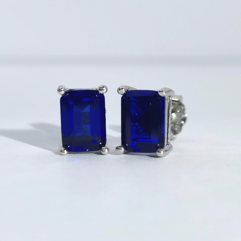 Luxurious 925 Silver Earrings with Artificial Gemstones