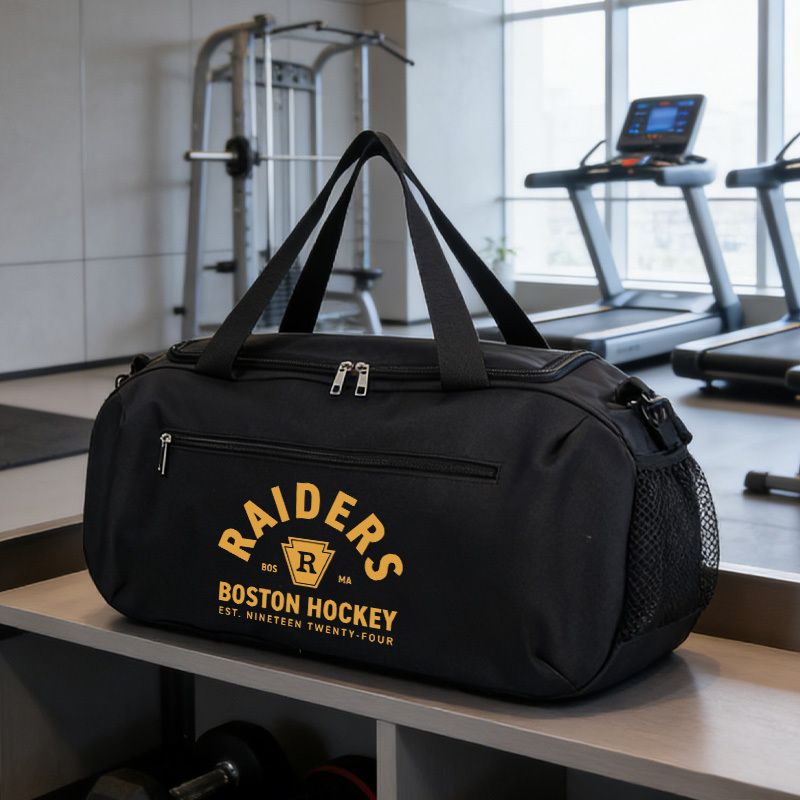 1pc boston hockey sports bag large capacity lightweight fashion zipper side pocket mens handheld crossbody carry on   daily   short vacation beach gym bag womens yoga bag