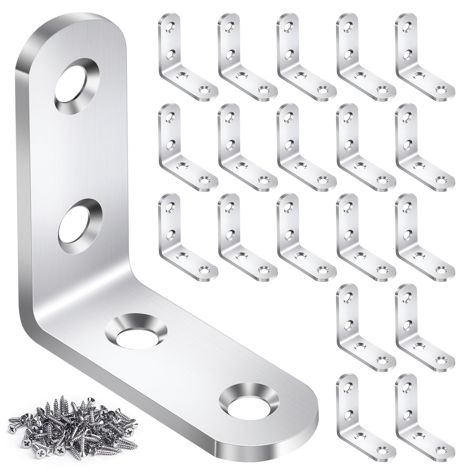 TEMU 20pcs L Bracket Corner Brace, L Brackets For Wood Shelves, 90 Degree Right Angle Bracket, Premium Metal Corner Brackets For Furniture Cabinet