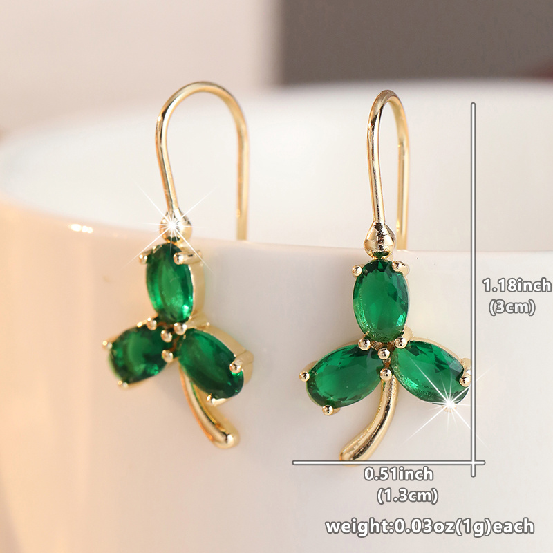 Literary Fresh Clover Shaped Earrings for Women