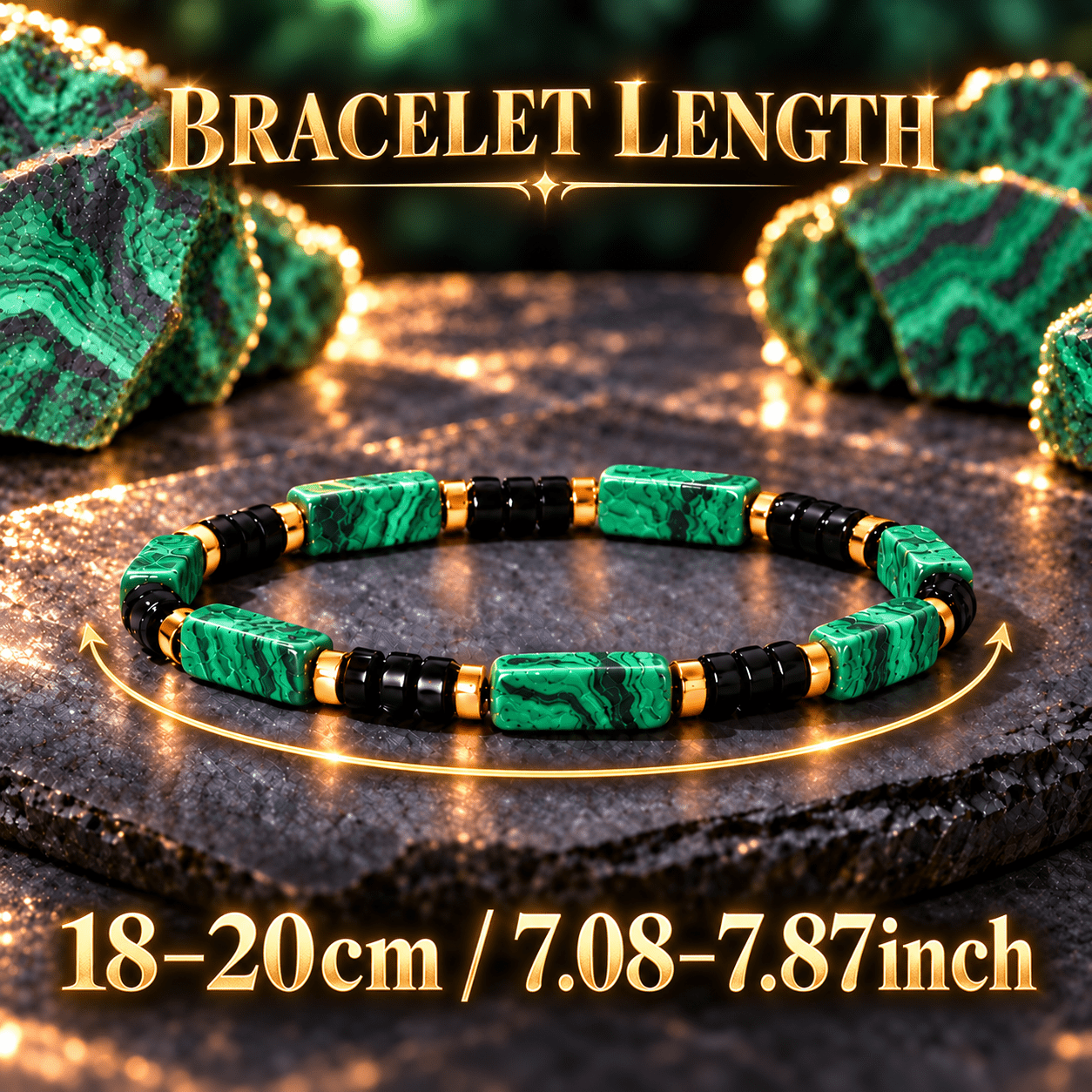 Unisex Vintage Stackable Natural Square Bead Bracelet