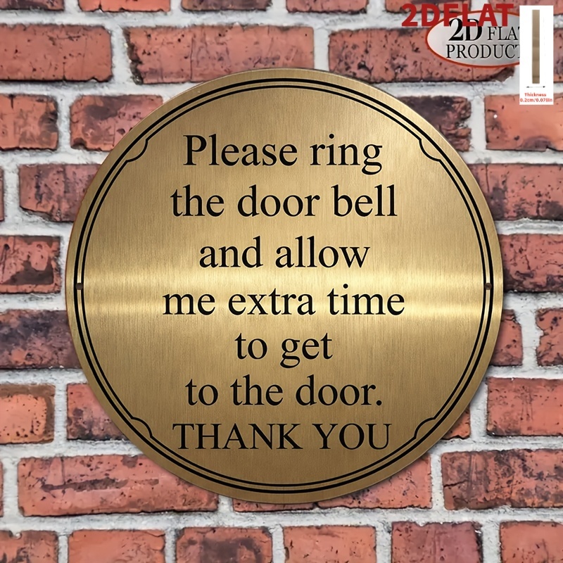TEMU 2d Flat, [2d Flat] Signboards And Wall Decorations Outdoor Decorations 2dflat Brass Colored Patient Waiting Doorbell Reminder Signage Retro