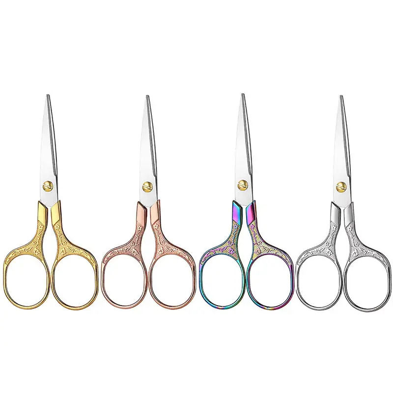TEMU 4pcs, A Total Of 4 Pairs Of Scissors Are Provided. Professional Stainless Steel Retro Sewing Scissors. Cutting For Diy Sewing. Suitable For