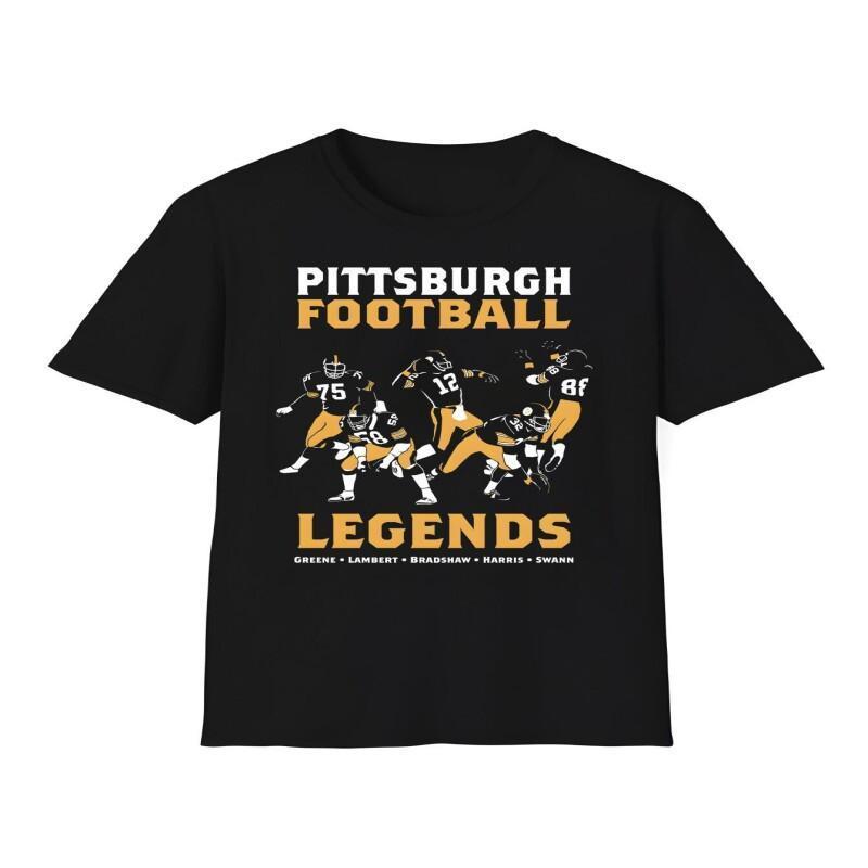 

Pittsburgh Football T Shirt - Causal Shirt, Unisex Shirt, 220g, Short-sleeved Retro High-quality Cotton Men's T-shirt