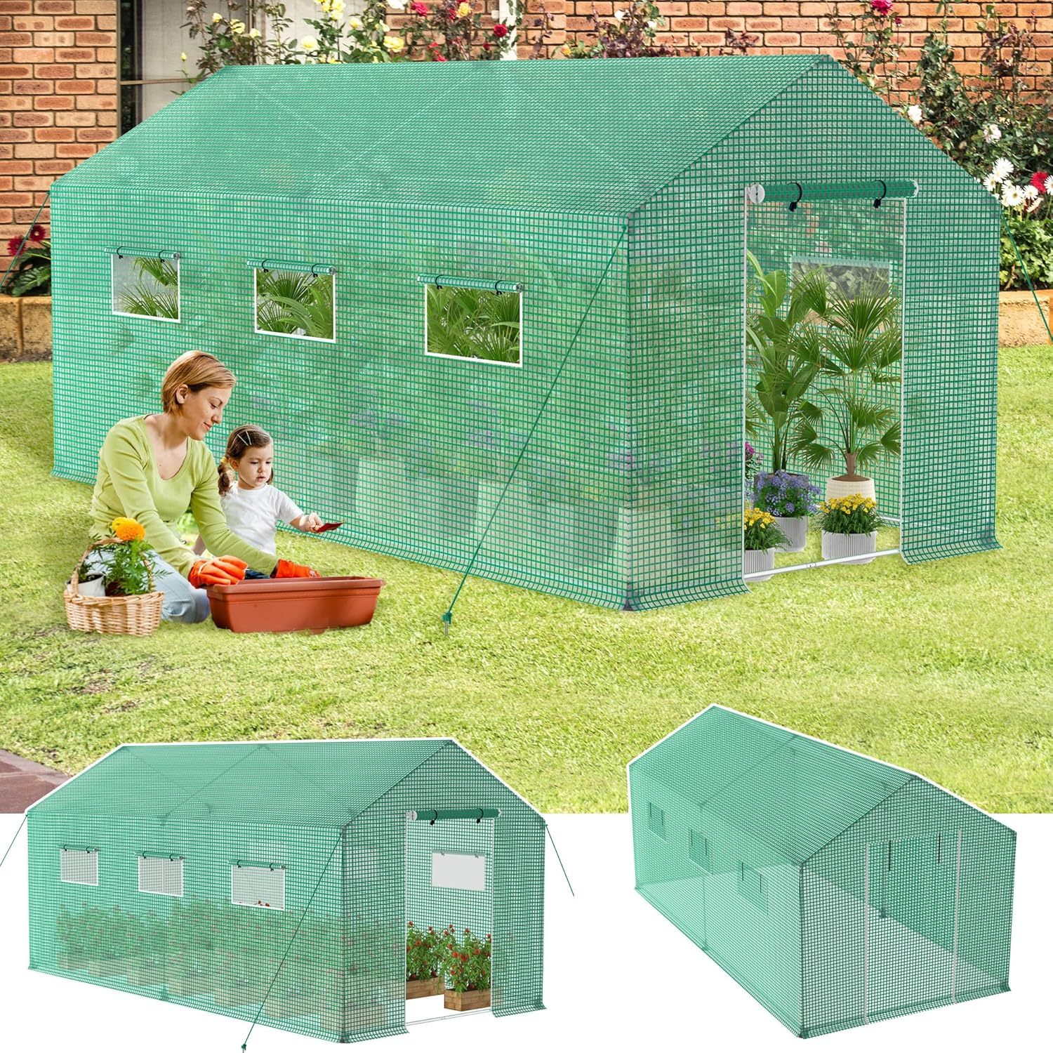 

Greenhouse Foil Greenhouse Tomato Greenhouse For Vegetable Plants, Fruit, Garden, With Uv-resistant Mesh Film And Window, Roof