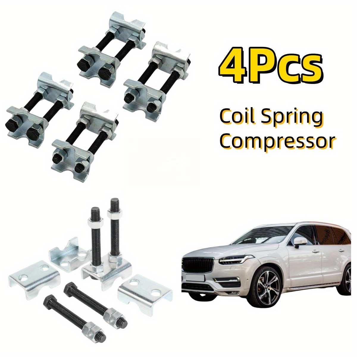 TEMU 4pcs Coil Spring Compressor Tool, 2 Way Adjustable Coil Spring Spacer Keep Springs & Shock Absorber, Automotive Strut Spring Compressor For Cars, Suvs, Trucks