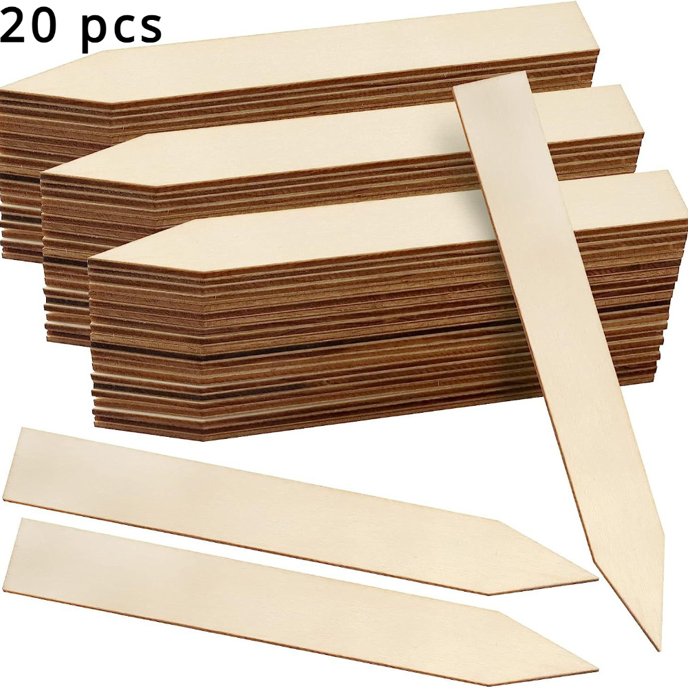 20/40/55pcs Wood Crafts Flower Plate Succulent Label Plate Plate Landscape Sign Plate Carving Earth Wood Plate