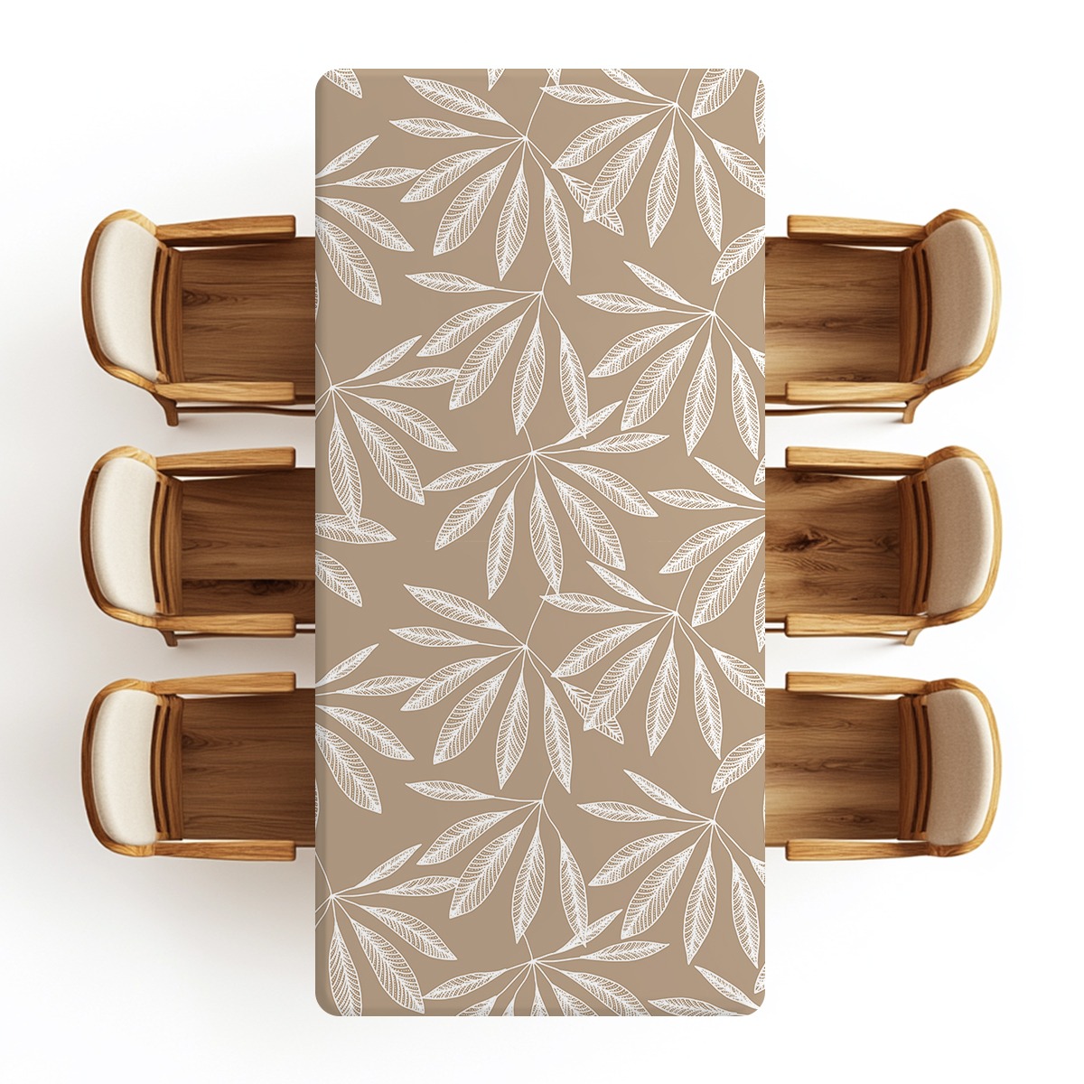 TEMU 1pc 6ft Stretch Fitted Tablecloth On A Brown Background. This Table Cover Is Machine Washable And Ideal For Events Such As Weddings And Parties