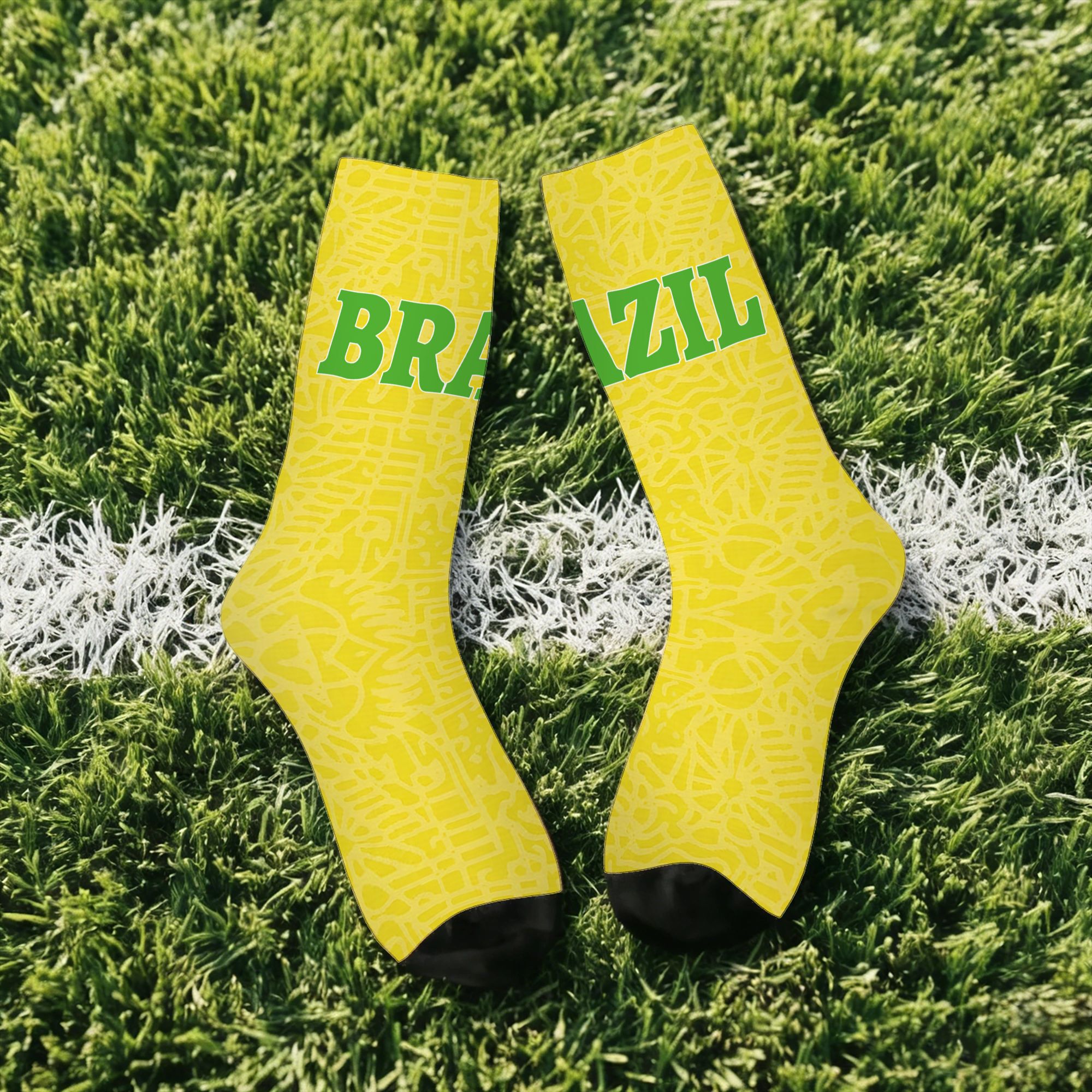 TEMU 1 Pair Hip Hop Vintage Brazil Crazy Men's Compression Socks Unisex Football Harajuku Pattern Printed Funny Novelty Sock Essentials
