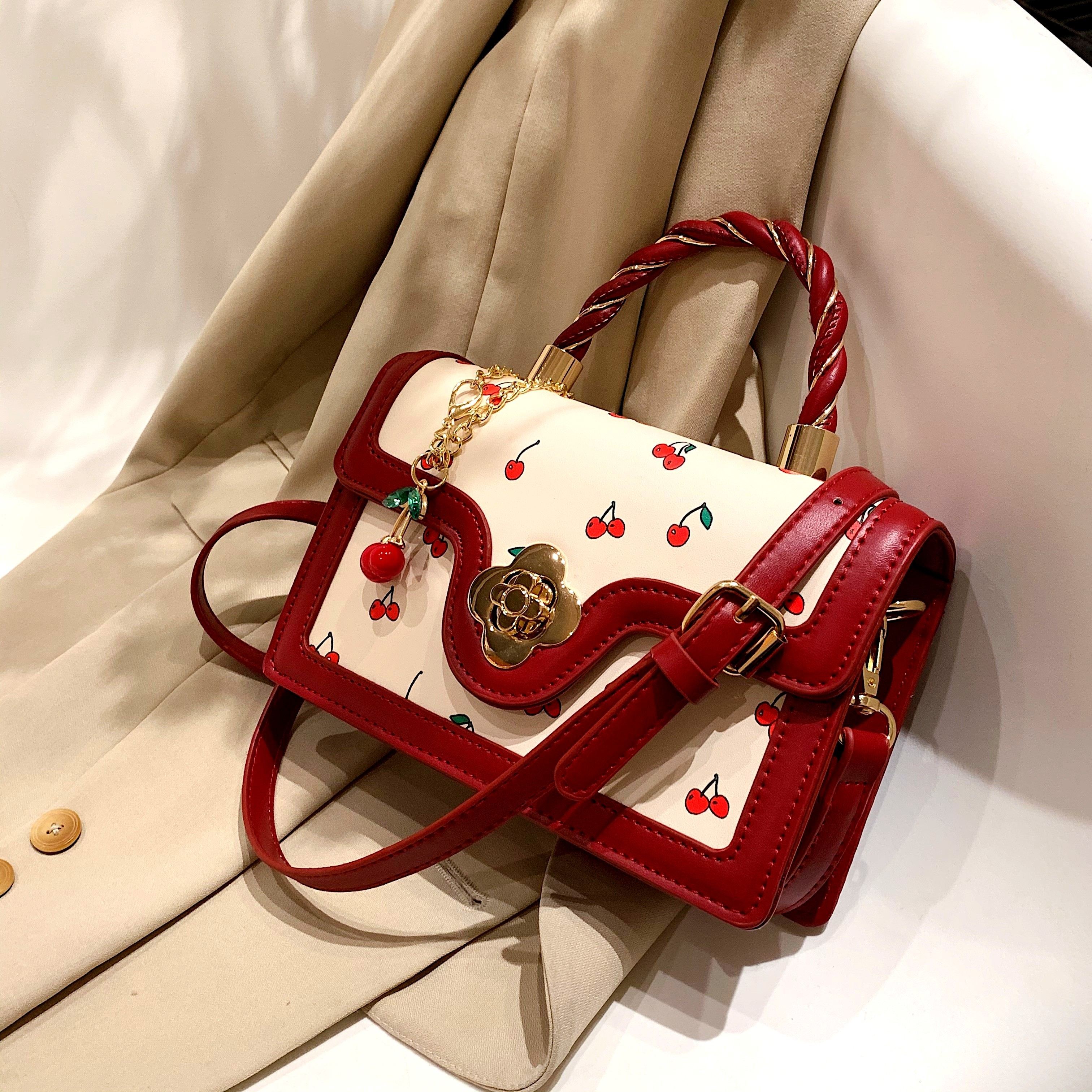 Cherry Picnic Crossbody colorblock mini bag