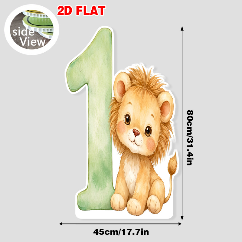 TEMU 2d Flat, 1pc Standee Flat Birthday And Holiday Party Photo Booth Cardboard Cutouts Cute 1 -durable Resin Material, Used For Birthday And Holiday