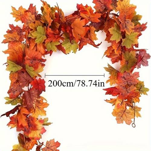 1pc artificial maple leaf garland 3d wreath for outdoor thanksgiving christmas decor no power needed garden and lawn holiday decoration maple leaf decor