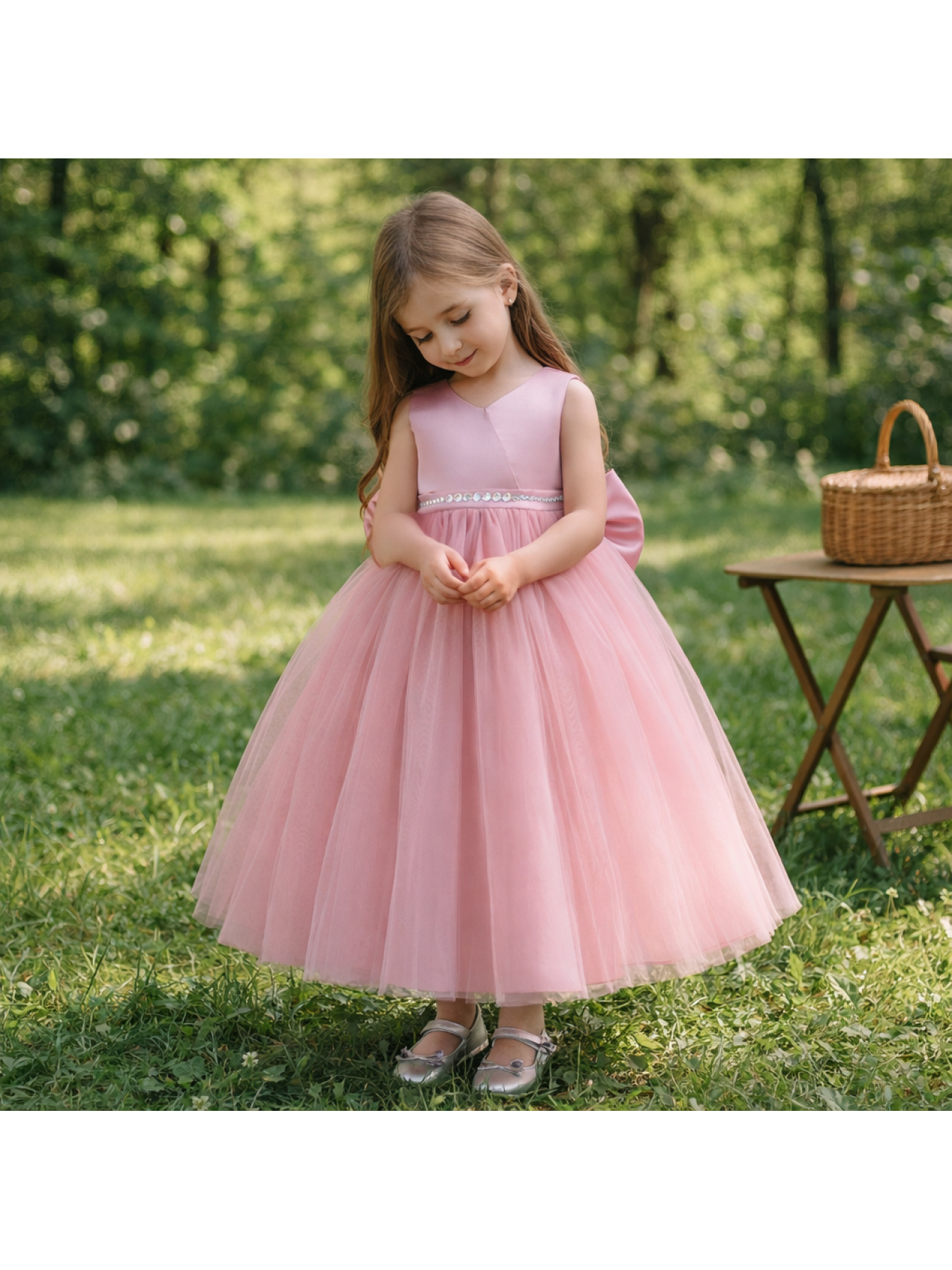 strapless open back dress Alluring Light Green Colored Kids Party Wear Net Frock