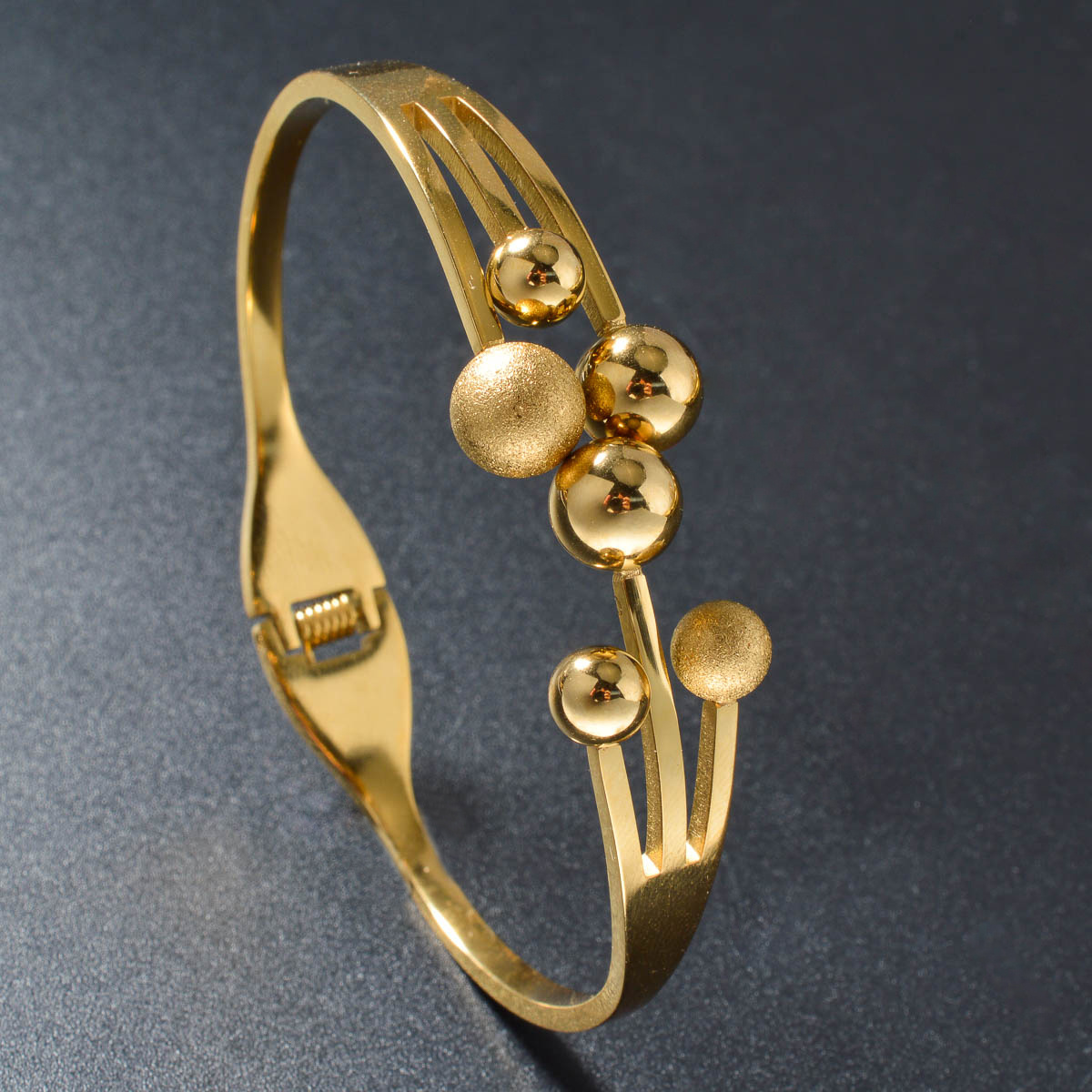 E-shop Vintage Armband aus Edelstahl mit geometrischem Kugel-Nischen-Design für Männer Frauen