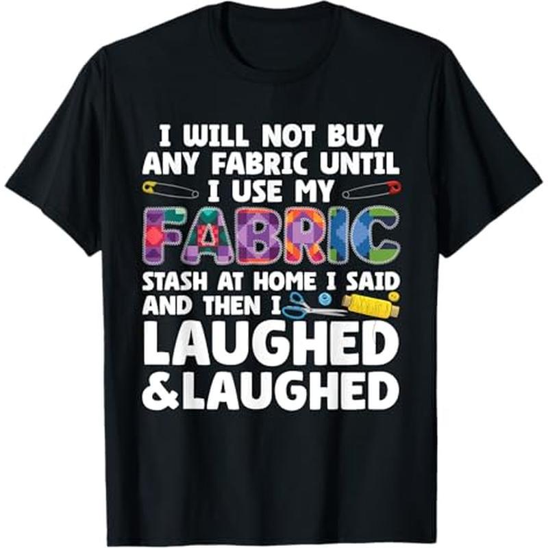 

Humorous 's Fabric T-shirt - 100% Cotton, Black | "laughing & " Print | Ideal Gift For Men, Women, Dads, Moms, Friends | S-xxxl | Machine Washable