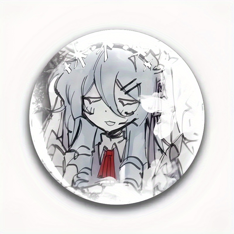 TEMU 1pc Anime Brooch Pin - Stylish Round Badge With Vibrant Colors & Intricate Design, Durable Unisex Accessory For Clothing, Backpacks, Hats -
