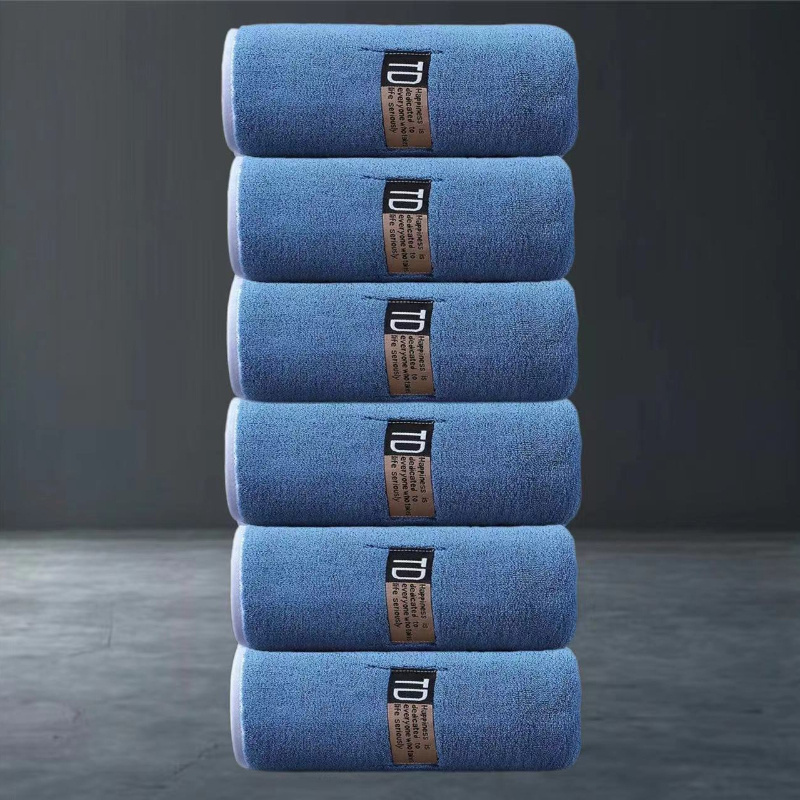 TEMU 6pcs Quick-dry Absorbent 5- Bathroom Towel Set, Size 29.13x 13.39inch Cm, Microfiber Hand Towels, Blue, Gray, White- Perfect For Home, Sports,