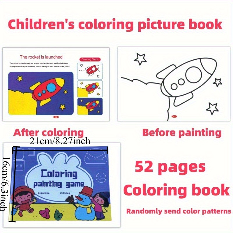 Animal Pattern Coloring Book with 52 Pages - Educational Drawing Supplies