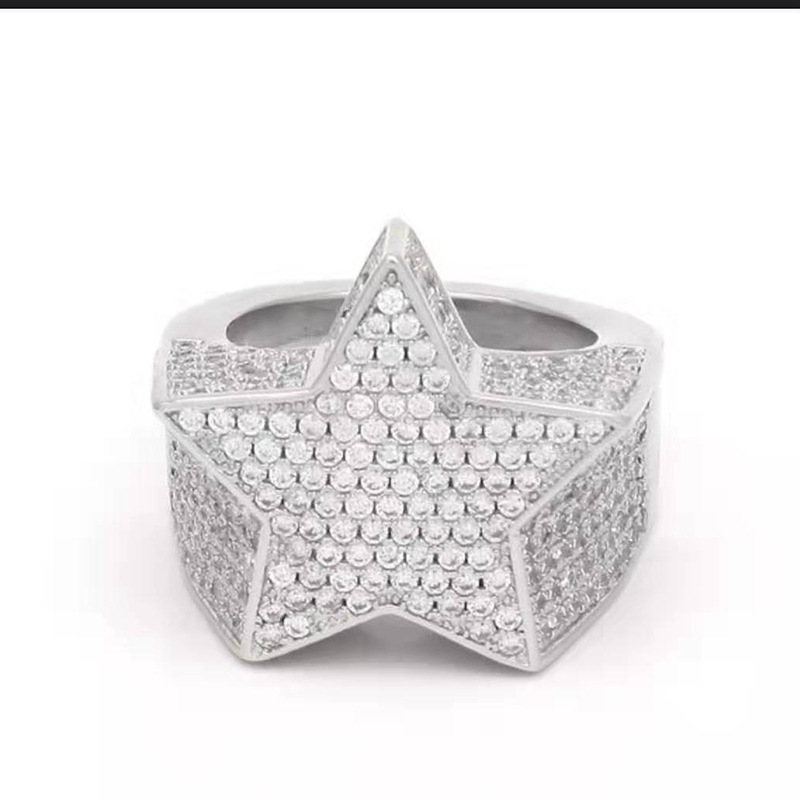 Elegant Star Cubic Synthetic Zirconia Engagement Ring for Men & Women - Hypoallergenic Alloy Wedding Band, Durable Everyday Jewelry Gift for Anniversary, Party, or Special Occasion