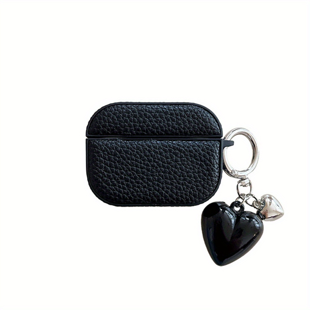 Cute Mini Earphone Case with Heart Charm, Black, Pink, Rose Red Anti-Drop Earphone Cover, Compatible with AirPods 3/4/Pro 2 Earphone Pouch