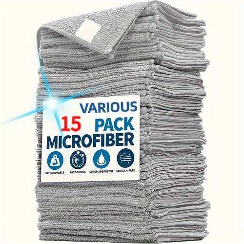 15pcs high quality ultra car towel set super absorbent and quick drying detailing polishing cloth polishing and car care multi functional alternative suitable for glass kitchen dishes cars
