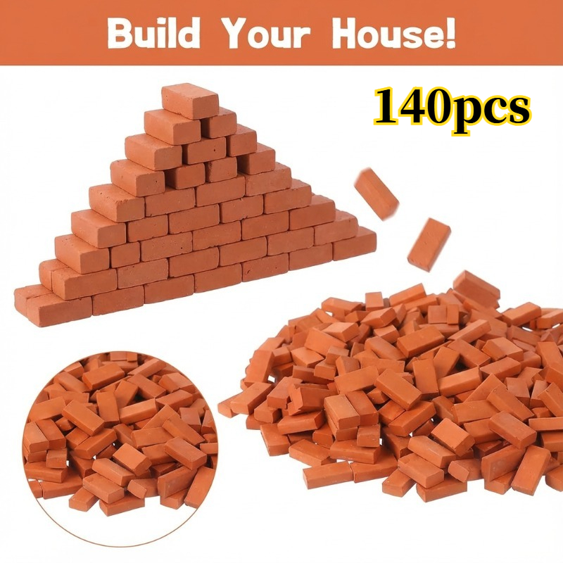 70/140pcs 1:35 Scale Brick Model Materials - For Miniature Scene Construction Props - Mini Building Blocks For Crafts - Miniature House Additions