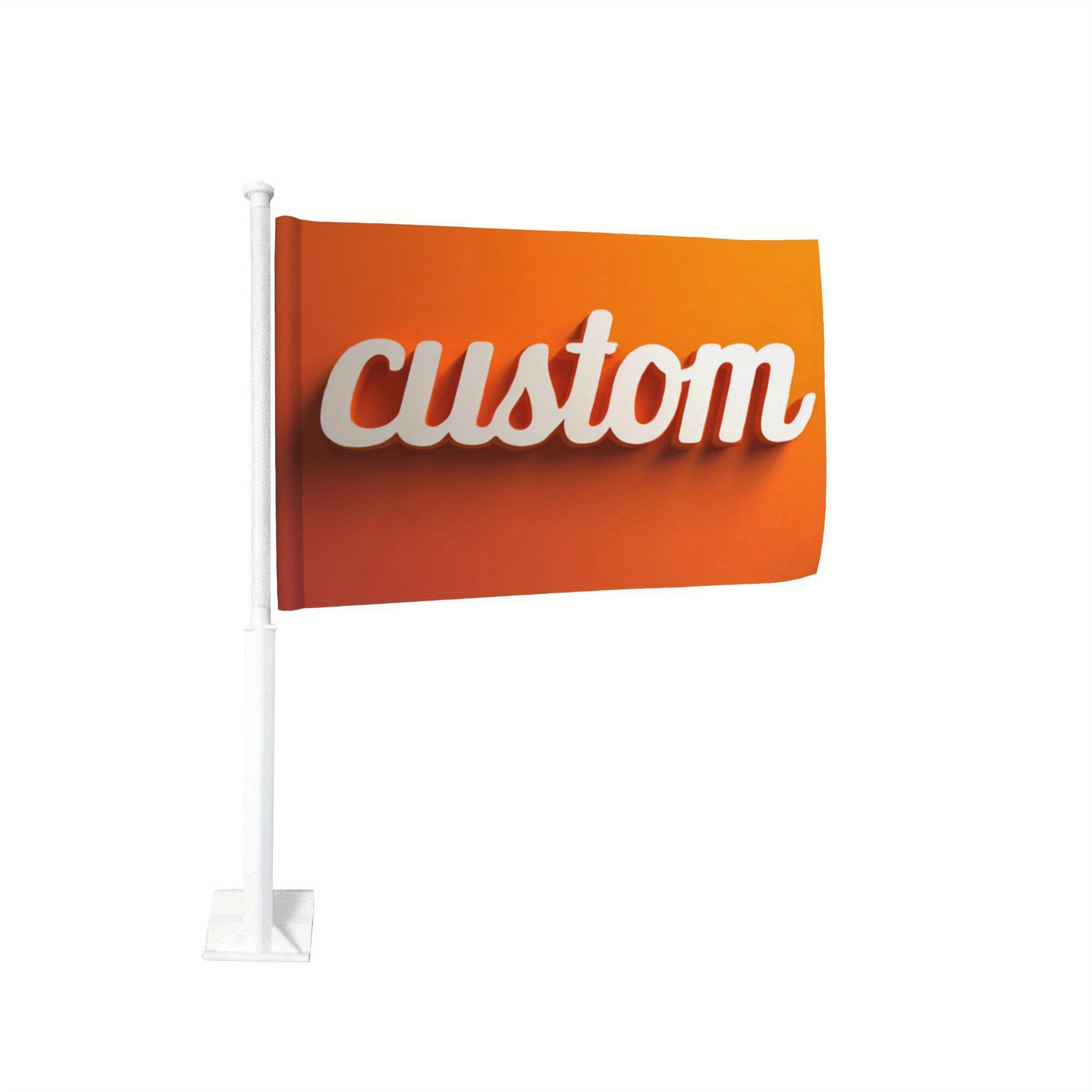 TEMU Drapeau de voiture personnalisé double face 12 X 18 pouces - Personnalisez avec votre texte ou votre nom pour la décoration de voiture et de