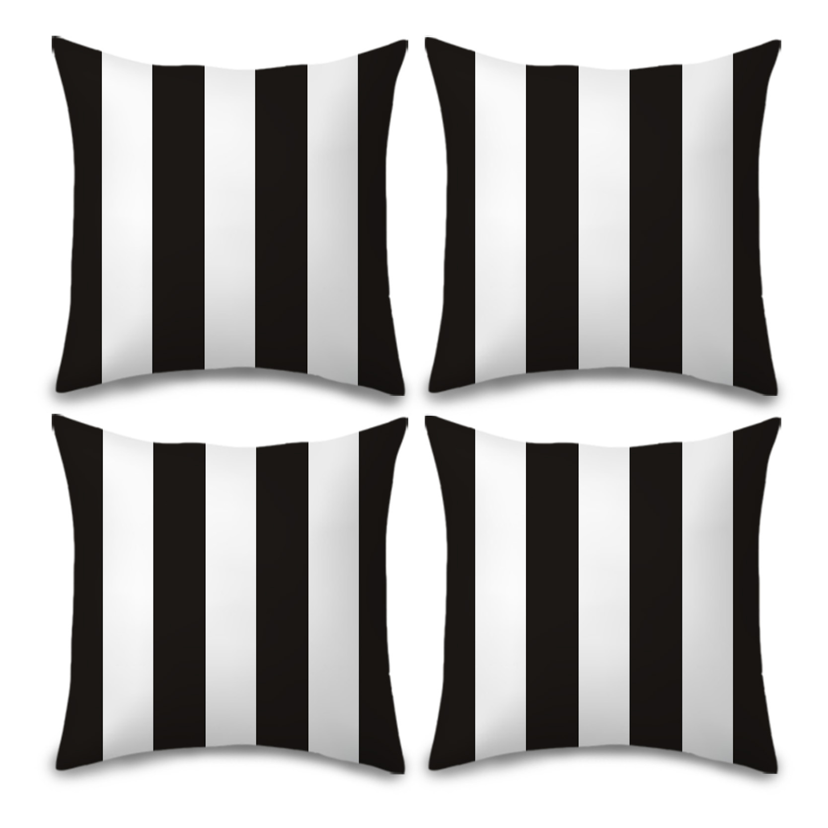 TEMU 4pcs, Outdoor Pillow Covers/cushion Covers, Black And White Thick Vertical Stripes Solid Pattern Decorative Cushion Covers, Home Decor Pillow