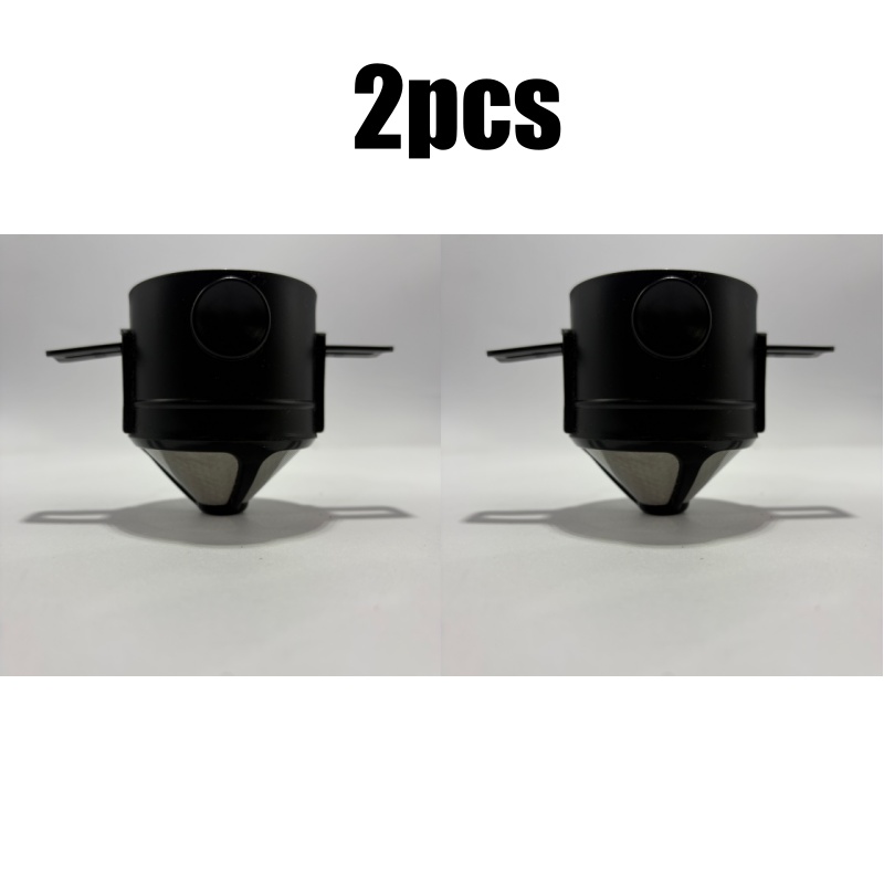 TEMU 2pcs Stainless Steel Coffee Filter, Reusable Coffee Funnel, Portable Foldable Ear-hanging Coffee Filter Cup