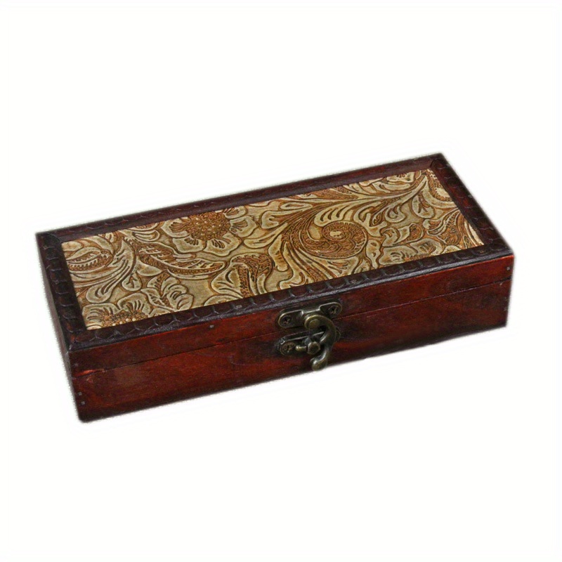 TEMU Pen Box Retro Desktop Miscellaneous Box Jewelry Office Supplies Storage Boxes, Jewelry Chests