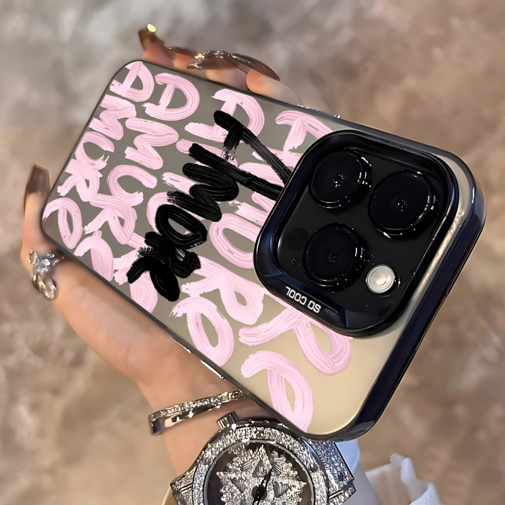 Image of Phone Case: Amore Love Text Pattern Phone Case, Suitable For Iphone 17/16/15/14/13/12/11 Pro Max/x/xr/xs Max/8/7 Plus/air/, Matte Matte Matte Phone Case.