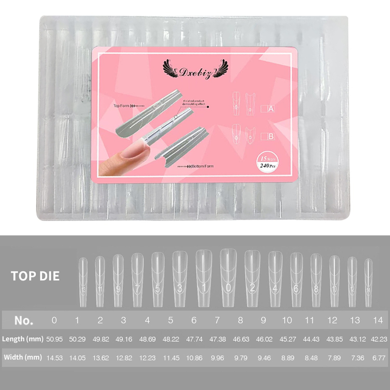 Image of 240pcs/ Set New , Oval Extension Nail, Sandwich Extension Nail Transparent, Nail Scale Nail, Nail Salon Special Extension Nail