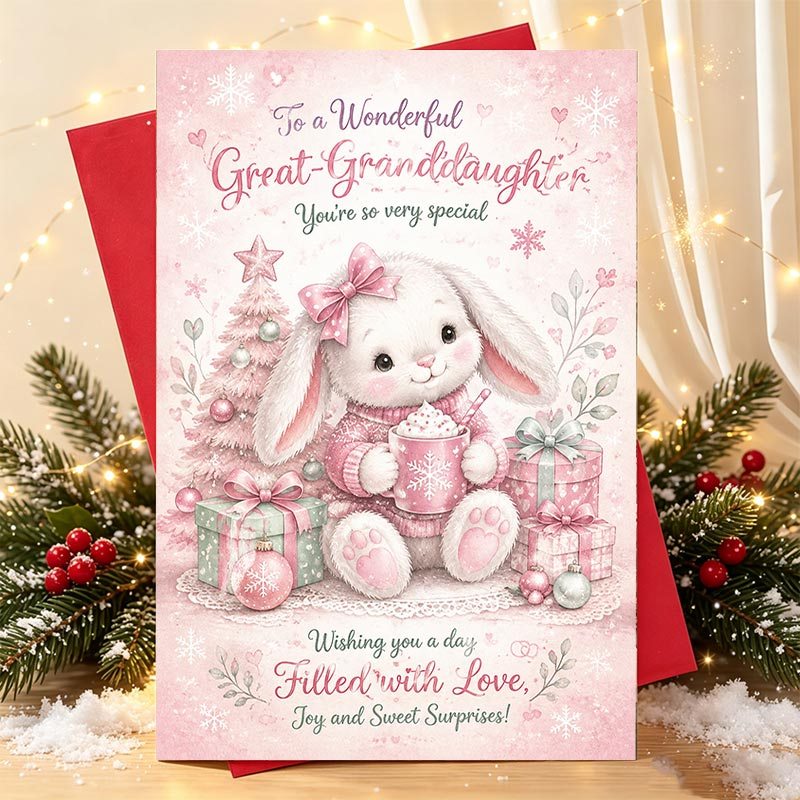 TEMU 1pc Christmas Greeting Card For Great-granddaughter, Ideal Gift For