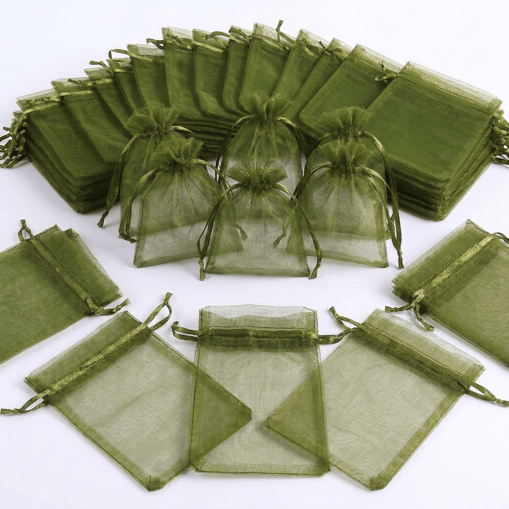 TEMU 108pcs 4x6 Inches Random Mixed Color Organza Gift Bags, Sheer Mesh Drawstring Pouches With Satin Ribbons For Jewelry Packaging, Wedding Party